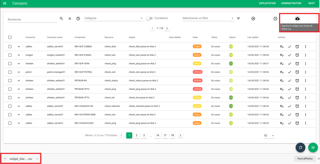 Article Canopsis V4.2 - Export feature 1