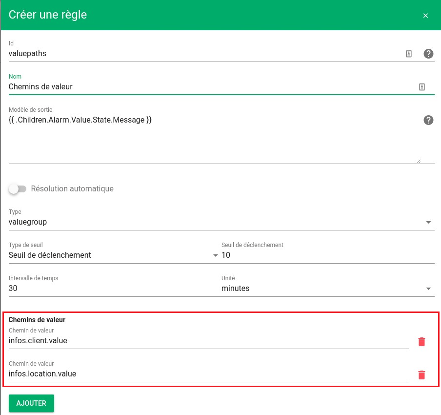 Article Canopsis V4.2 - Rule with 2 value paths