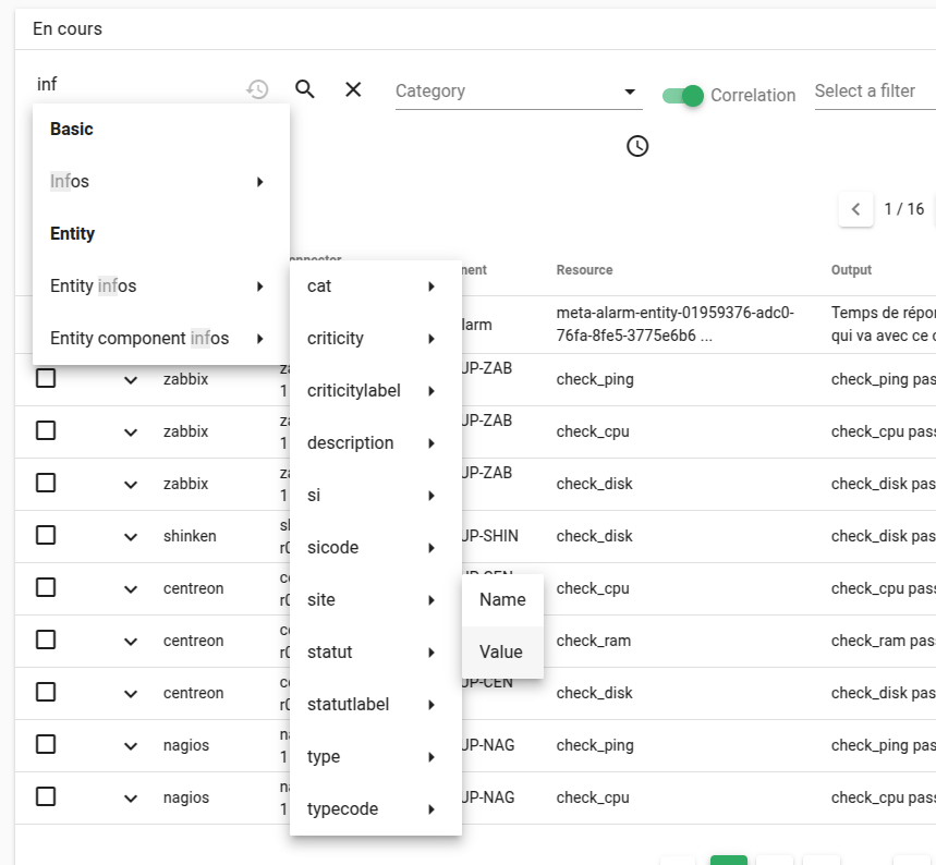 Alarm list - Advanced search redesigned